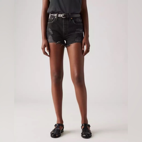 Levi’s 501® ORIGINAL FIT HIGH RISE SHORTS Denim Jean Casual Summer 26 - Picture 1 of 12